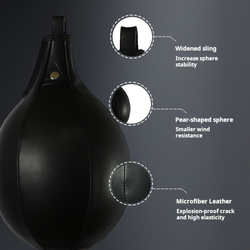 Pear-Shaped Boxing Speed Ball - Hanging Punching Bag(Black)-3